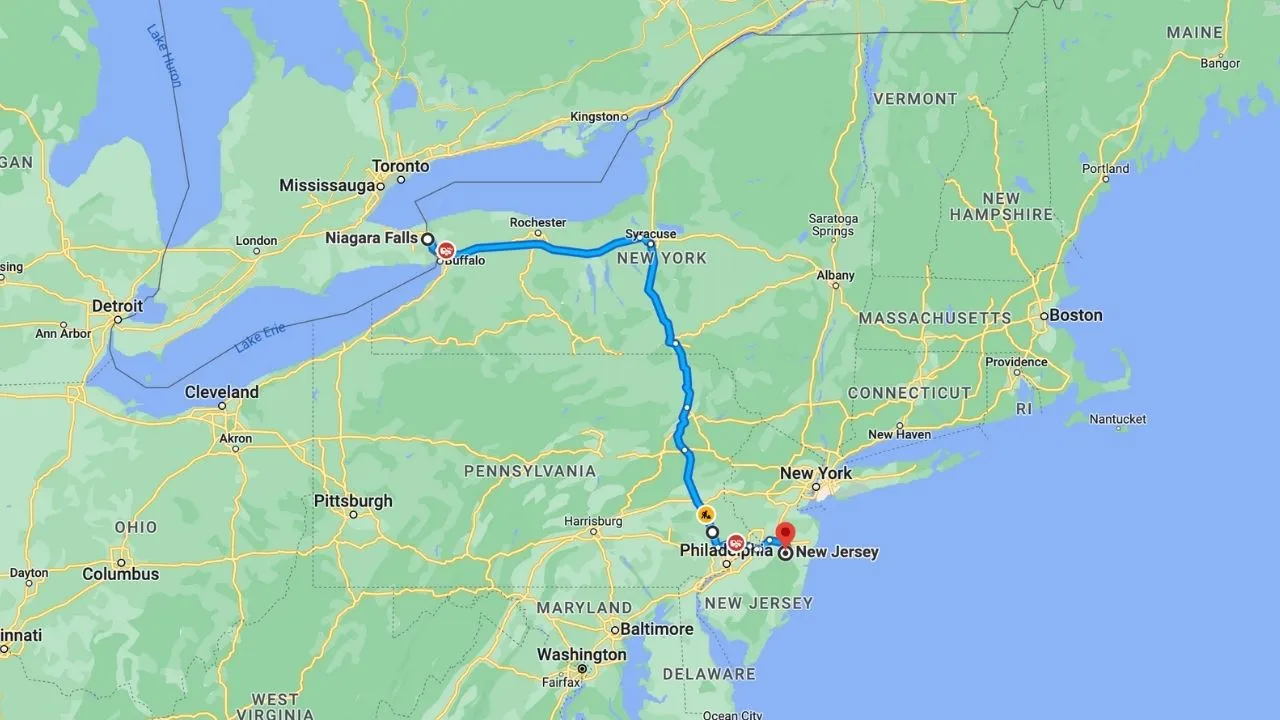 Niagara Falls To New Jersey Road Trip