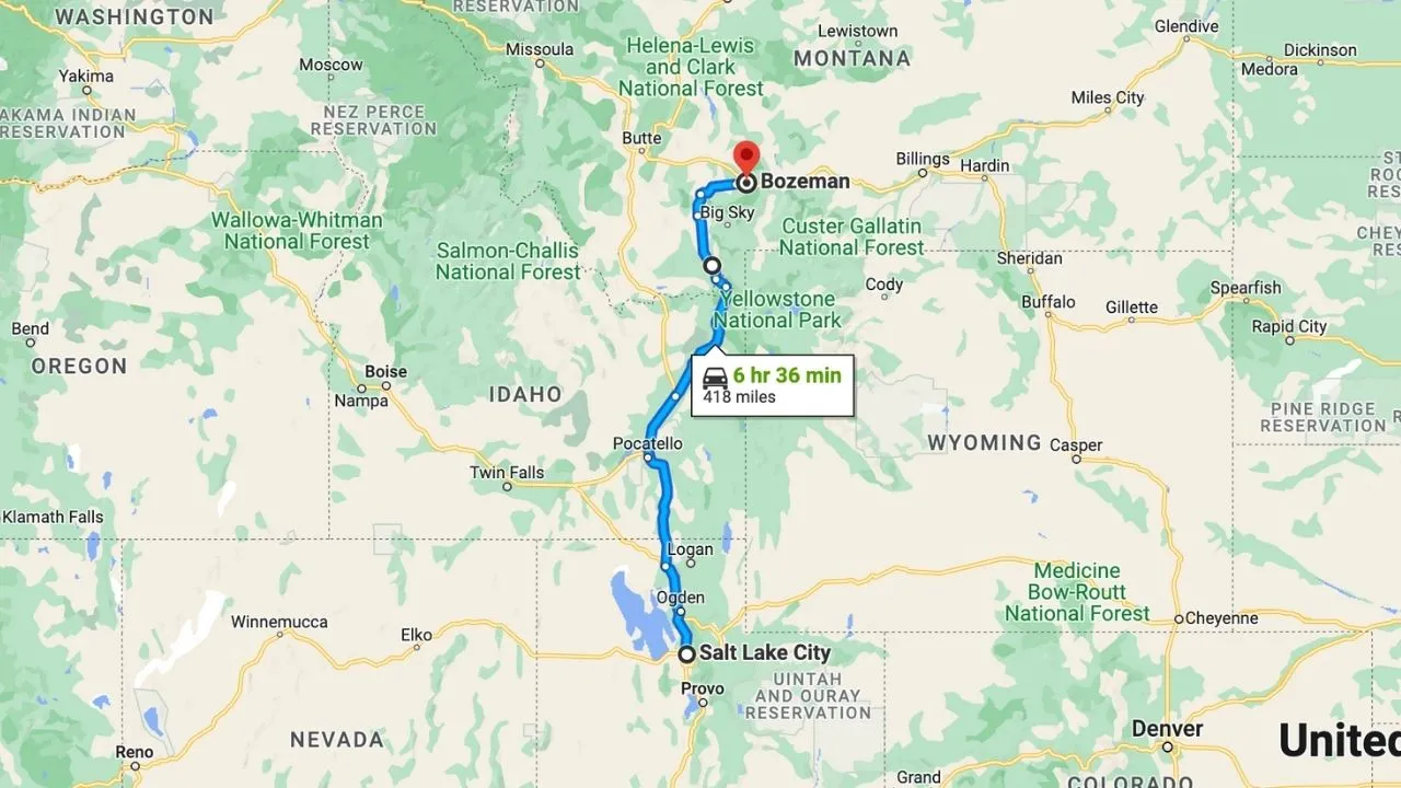 Salt Lake City To Bozeman Road Trip