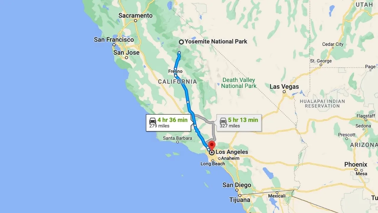 Yosemite National Park To Los Angeles Road Trip
